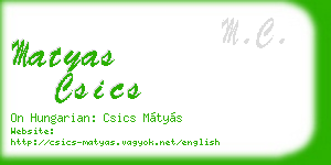 matyas csics business card